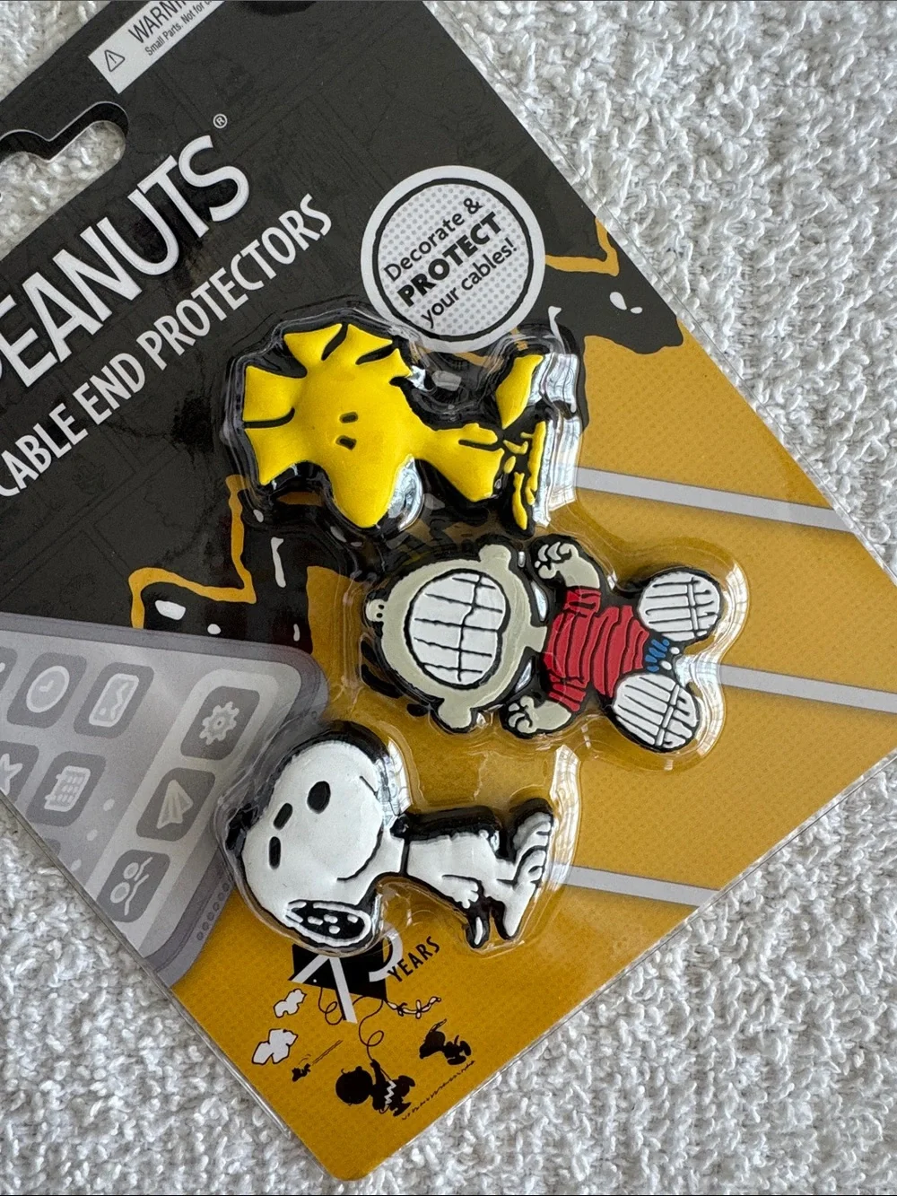 Peanuts Cable End Protectors - Snoopy & Woodstock (Yellow, White, Red)